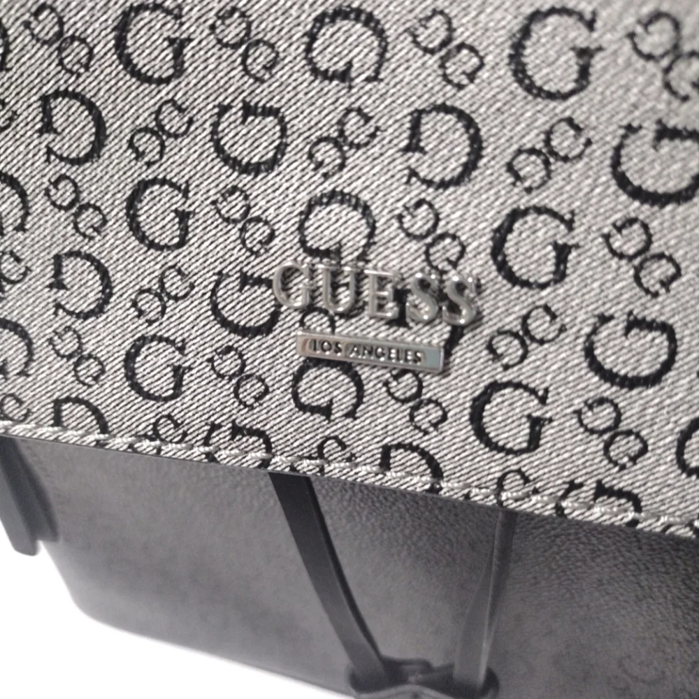 GUESS Rhett Flap Logo Print Drawstring Backpack Bag Handbag NWOT